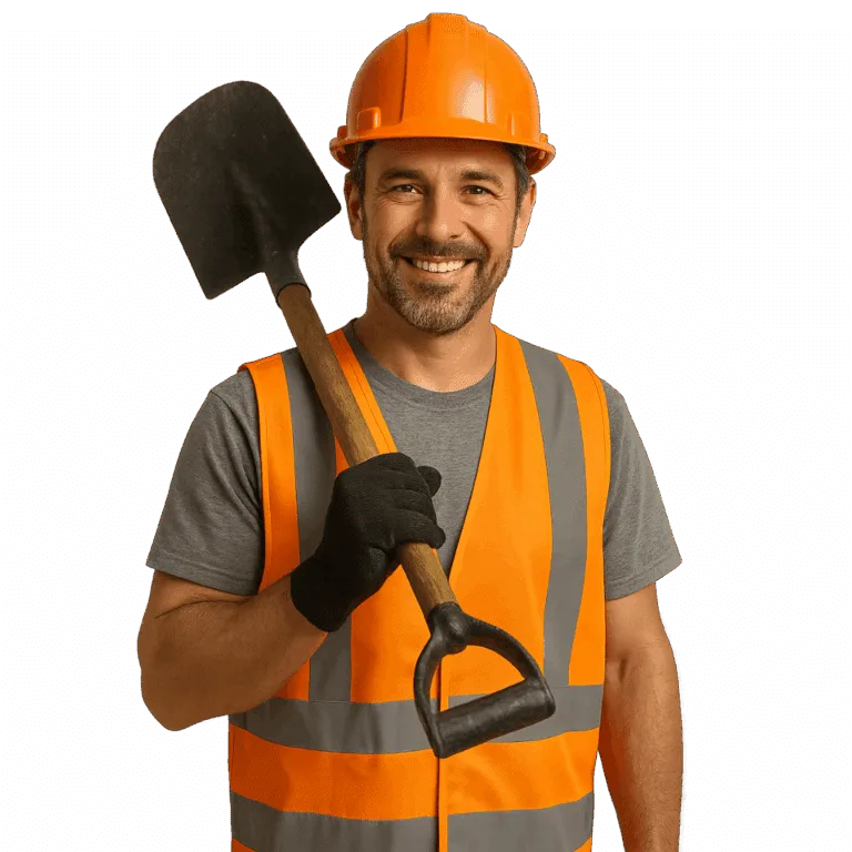 asfaltatore professionista pronto a lavorare