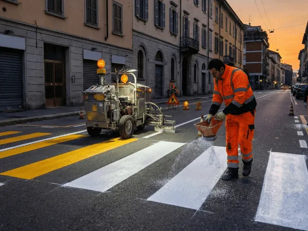 Rifinitura con microsfere rifrangenti