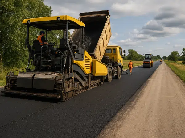Asfaltatura professionale di una strada lunga 1 km