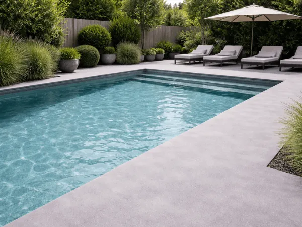 Bordo piscina in microcemento per esterni