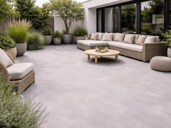 Pavimentazione in microcemento per terrazzo esterno
