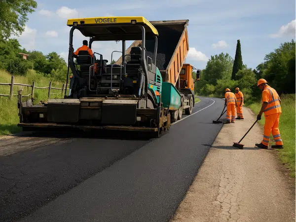 Lavoro di asfaltatura professionale