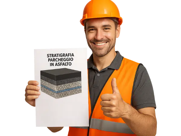 asfaltatore mostra stratigrafia asfalto