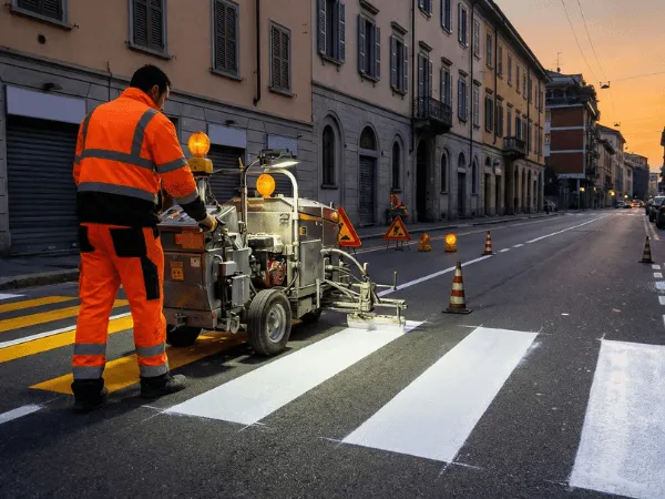 Applicazione vernice stradale